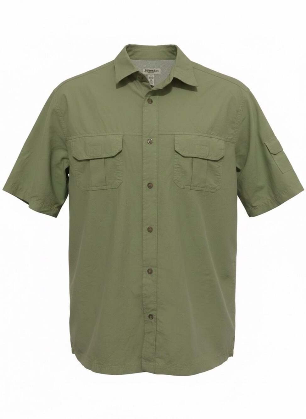 St. John's Bay Cape Back Men's Short Sleeve Vented Fishing Utility Shirt LT